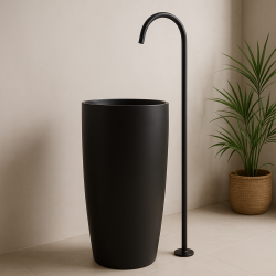 Waterevolution Flow freistehende Waschtischarmatur Auslauf Schwarz matt T1677PR